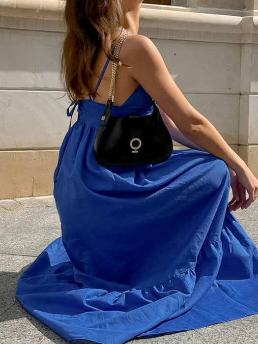 V-Neck Tiered Maxi Cami Dress - Byyde