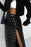 Button Fly Side Split Denim Midi Skirt - Byyde