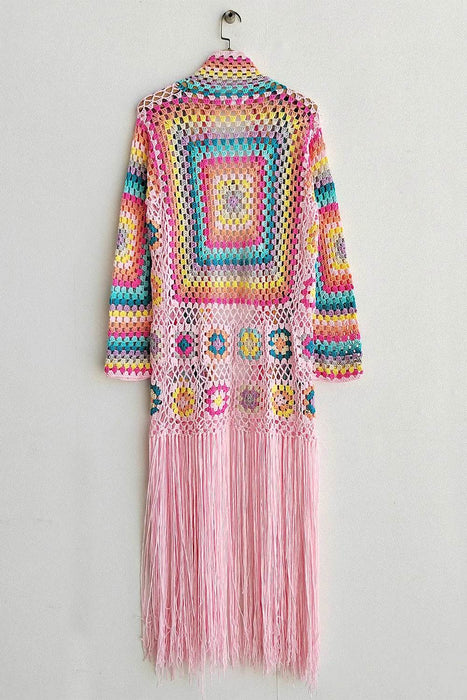 Fringe Tied Long Sleeve Cardigan - Byyde