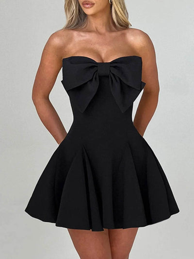 Bow Tube A-Line Mini Dress - Byyde