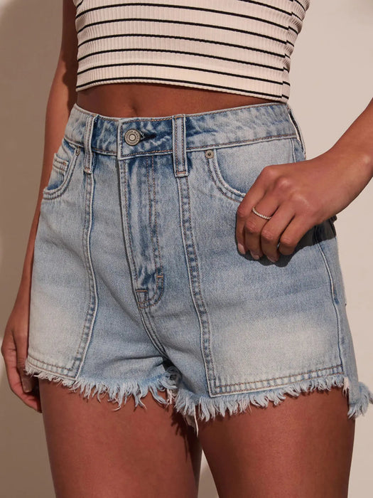 Raw Hem Denim Shorts - Byyde