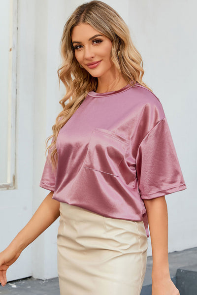 Round Neck Dropped Shoulder Top - Byyde