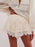 Lace Eyelet Ruffle Hem Shorts - Byyde