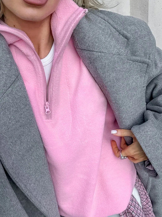 Quarter Zip Long Sleeve Sweatshirt - Byyde