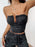 Strapless Crop Top and Wide Leg Pants Set - Byyde