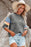 Color Block Round Neck Long Sleeve Sweatshirt - Byyde