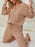 Ribbed Knit Top and Pants Lounge Set with Button Detail - Byyde