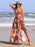 Slit Printed Halter Neck Cami Dress - Byyde