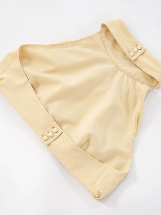 Button Back Halter Crop Top and Shorts Set - Byyde