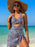 Cutout Printed Halter Neck One-Piece Swimwear - Byyde
