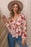 Floral V-Neck Drawstring Peplum Blouse - Byyde