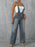 Zip Front Wide Strap Denim Overalls - Byyde