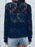 Sheer Lace Zip Up Long Sleeve Jacket - Byyde