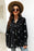 Collared Neck Star Print Long Sleeve Denim Jacket - Byyde