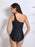 One Shoulder Polka Dot One-Piece Swimwear - Byyde