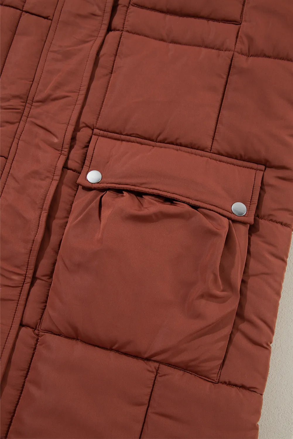 Pocketed Bubble Texture Long Sleeve Longline Winter Coat - Byyde