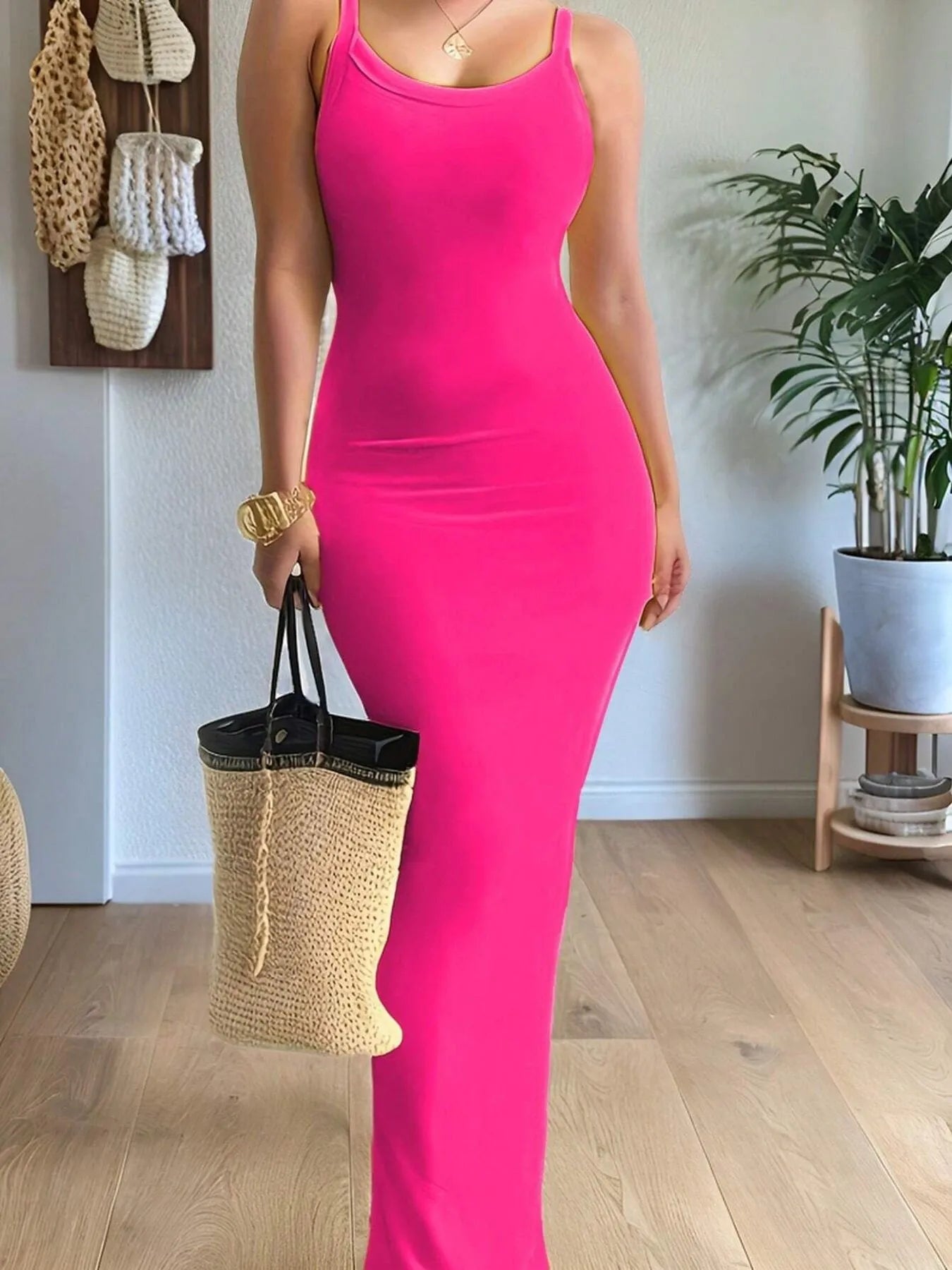 Scoop Neck Maxi Cami Dress - Byyde
