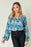 Double Take Full Size Printed Balloon Sleeve Blouse - Byyde