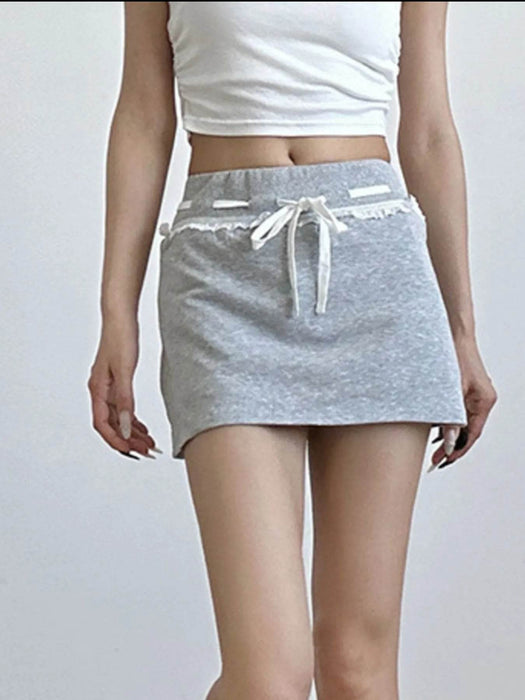 Casual Drawstring Mini Skirt - Byyde