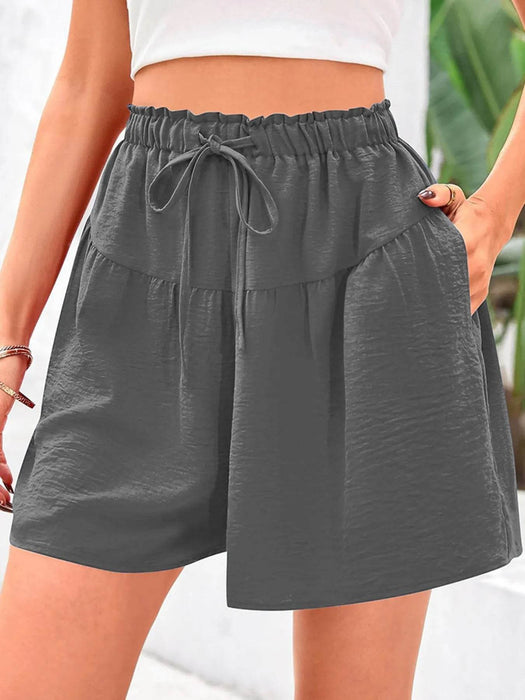 Full Size Casual Drawstring High Waist Relaxed Shorts Plus Size - Byyde