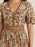 Lace Detail Printed Short Sleeve Midi Dress - Byyde