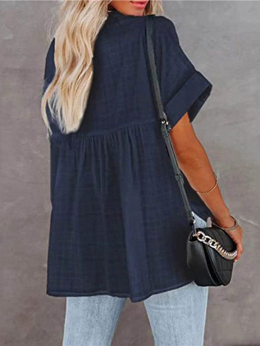Full Size Oversized Notched Casual Shirt Plus Size - Byyde