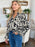 Double Take Full Size Printed Ruffle Trim Balloon Sleeve Shirt - Byyde
