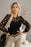 Hollowed Floral Lace Spliced Long Sleeve Blouse - Byyde
