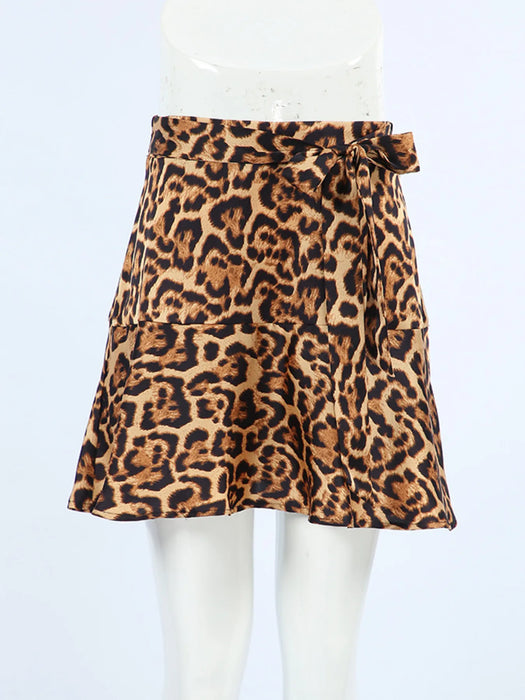 Leopard Print Mini Skirt - Byyde
