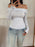 Off-Shoulder Long Sleeve Fitted T-Shirt - Byyde