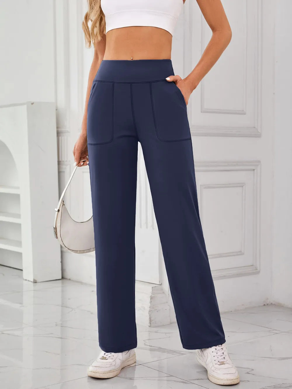 Lovelet High Waist Active Pants with Pockets - Byyde