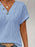 Textured V-Neck Short Sleeve Top - Byyde