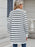 Striped Open Front Cardigan with Relaxed Fit - Byyde