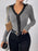Perfee Contrast Trim Johnny Collar Long Sleeve Bodysuit - Byyde