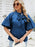 Denim Bow Tie Puff Sleeve Top - Byyde
