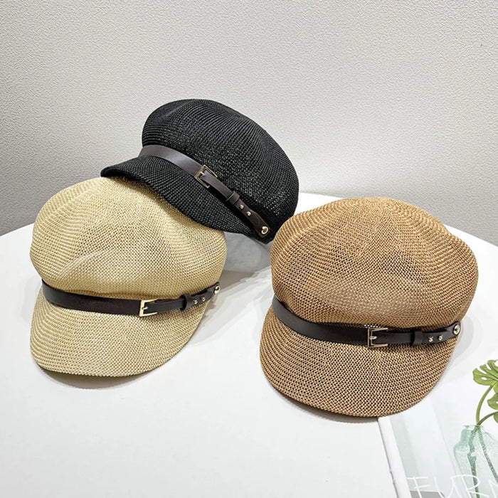 Straw Woven Buckle Hat - Byyde