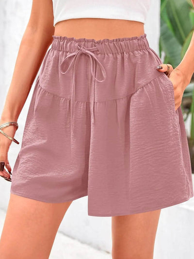 Full Size Casual Drawstring High Waist Relaxed Shorts Plus Size - Byyde