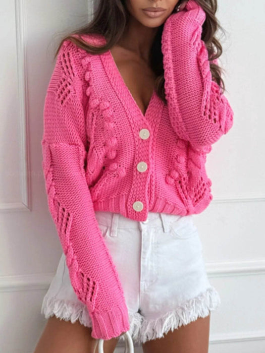 Button Up V-Neck Cardigan - Byyde