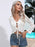 Openwork Drawstring V-Neck Long Sleeve Cover-Up - Byyde