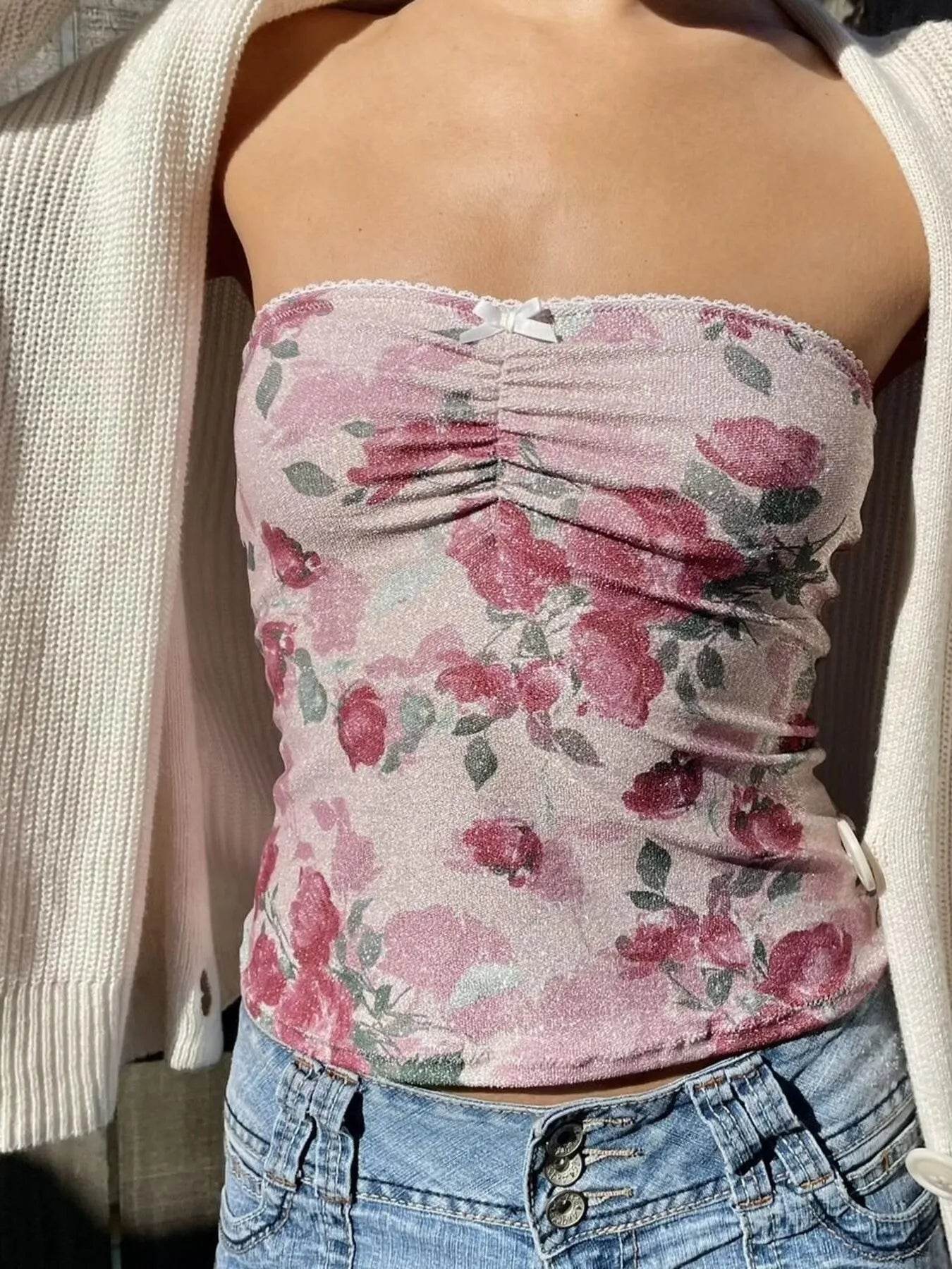 Floral Print Tube Top - Byyde