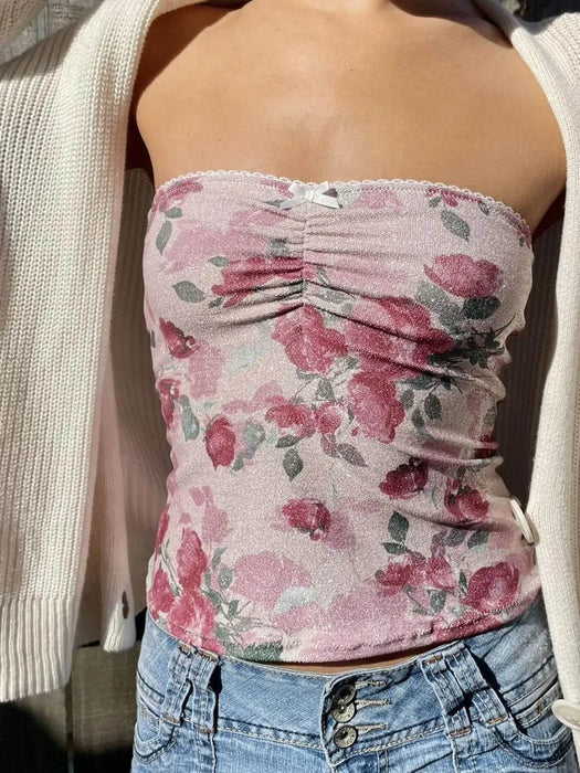 Floral Print Tube Top - Byyde