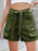 High Waist Belted Cargo Denim Shorts - Byyde