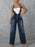 Zip Front Wide Strap Denim Overalls - Byyde