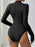 Perfee Half Zip Long Sleeve Bodysuit - Byyde