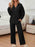 Ribbed Knit Top and Pants Lounge Set with Button Detail - Byyde