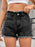 Washed Raw Hem Denim Shorts - Byyde