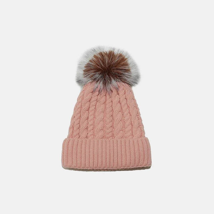 Cable Knit Winter Hat with Pompom - Byyde