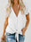 V-Neck Tie-Front Flutter Sleeve Blouse - Byyde