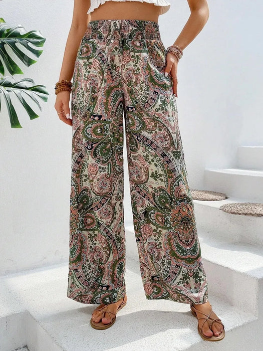 Printed Wide Leg Pants - Byyde