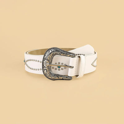 PU Leather Rhinestone Belt - Byyde